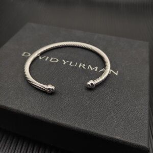 David Yurman Silver Cable Bracelet  With Box 5mm